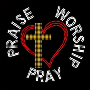 Modello strass Praise-Worship-Pray ss10 (SVG)