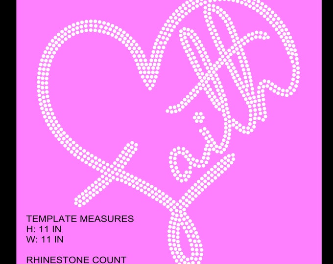 Faith Heart Rhinestone Template Ss10 SVG Etsy