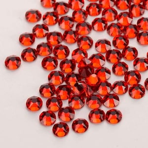 High Quality BRILLANTE™ LIGHT SIAM (Red) Glass Hotfix Iron On Rhinestones
