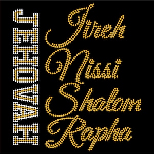 Jahwe Jireh Nissi Shalom Rapha ss10 Strass Vorlage