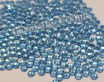 1400 Strass Blu Zircon - Peacock Pavone Turchese TERMOADESIVI DmC MC Quality HOTFIX Rhinestone Crystal Turquoise