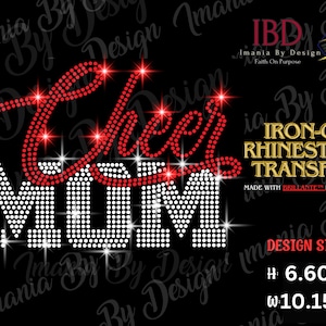 Sparkly CHEER MOM Iron-on Rhinestone Transfer