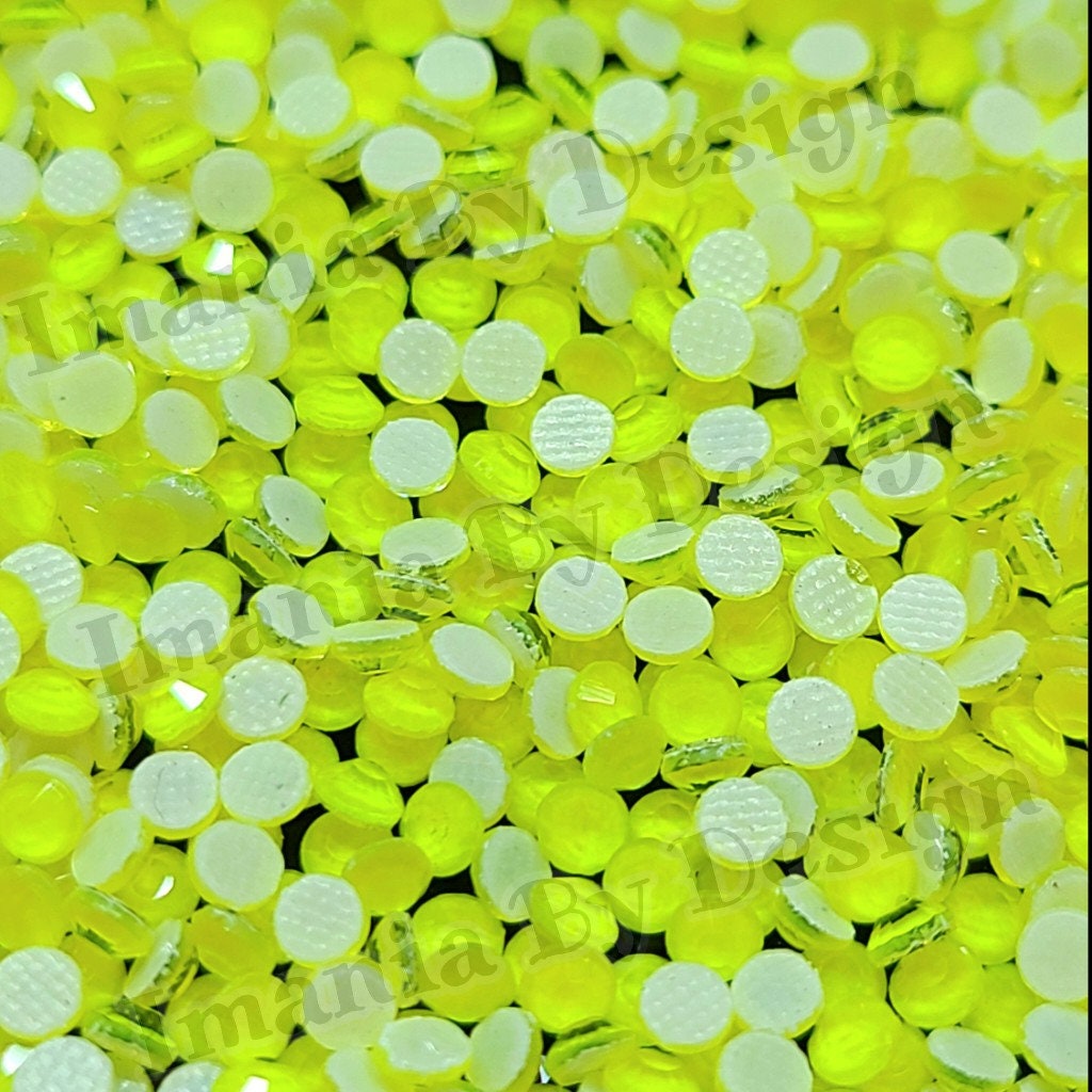 Neon Yellow Glass Rhinestones