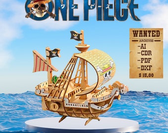 Puzzle Barco One Piece. Maqueta. Going Merry Archivo láser. EPSAIPDF  Descarga instantánea. -  España