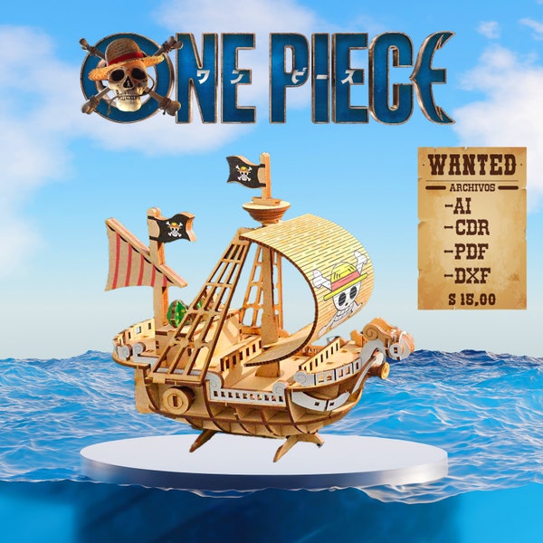 One Piece Ships. Model. Going Merry Laser File. EPS+AI+PDF Instant download.