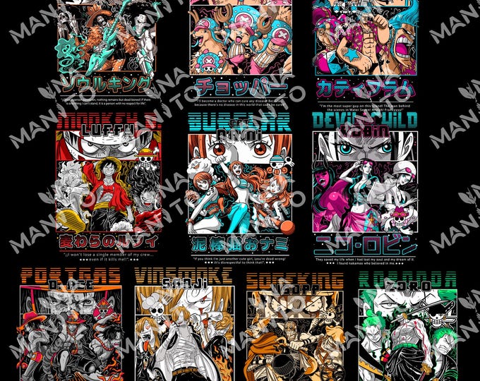 10 PREMIUM Anime Graphic Design Bundle | Anime T-shirt Design | PNG ...