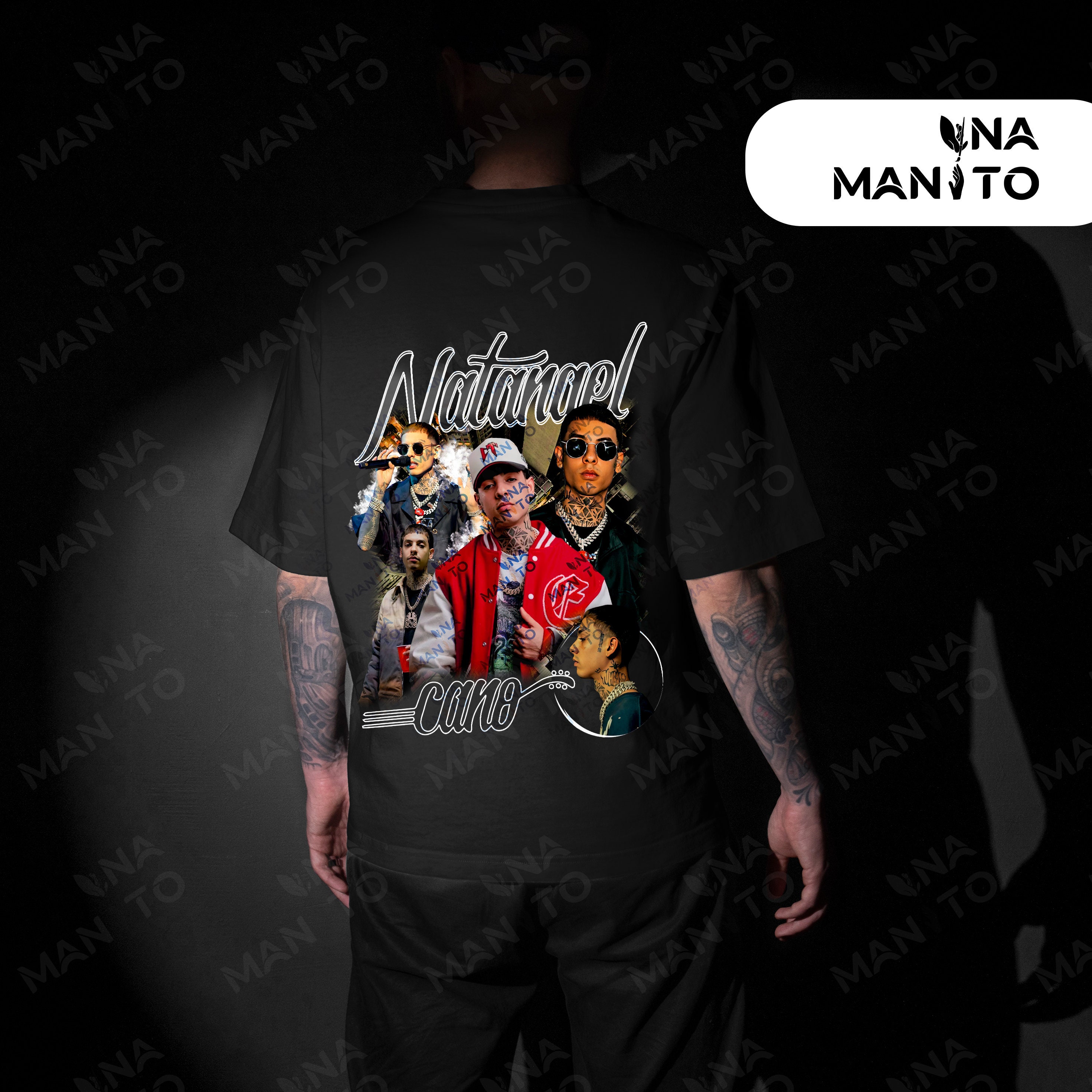 Natanael Cano Pack Design in PNG and Halftones for Black and White T