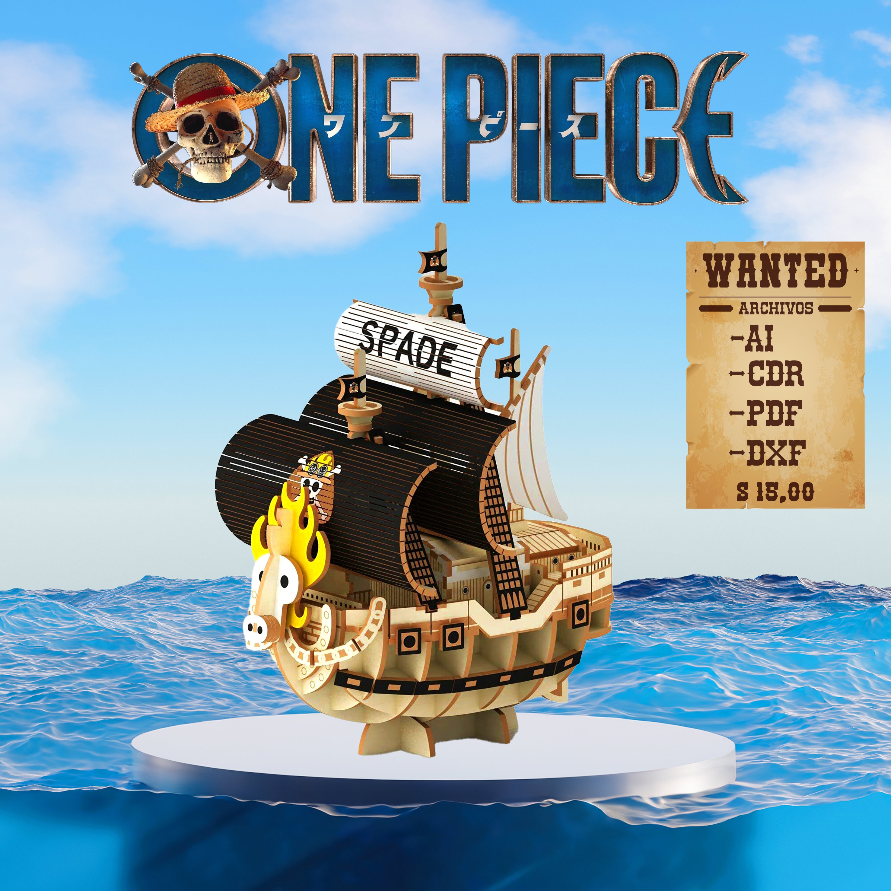 Model Kit - One Piece Grand Ship Collection - Spade Pirates Pirate Ship -  Otaku House USA