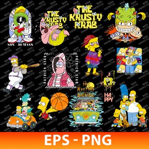 Pack Cartoons vol.2 Editable Designs in EPS and PNG / 30 Cartoon T-Shirt Designs / Print on Demand / Sublimation / DTF