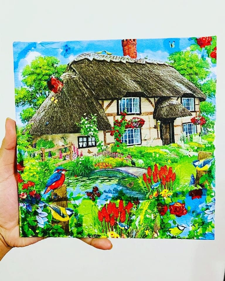 Decoupage Art Canvas Painting Etsy