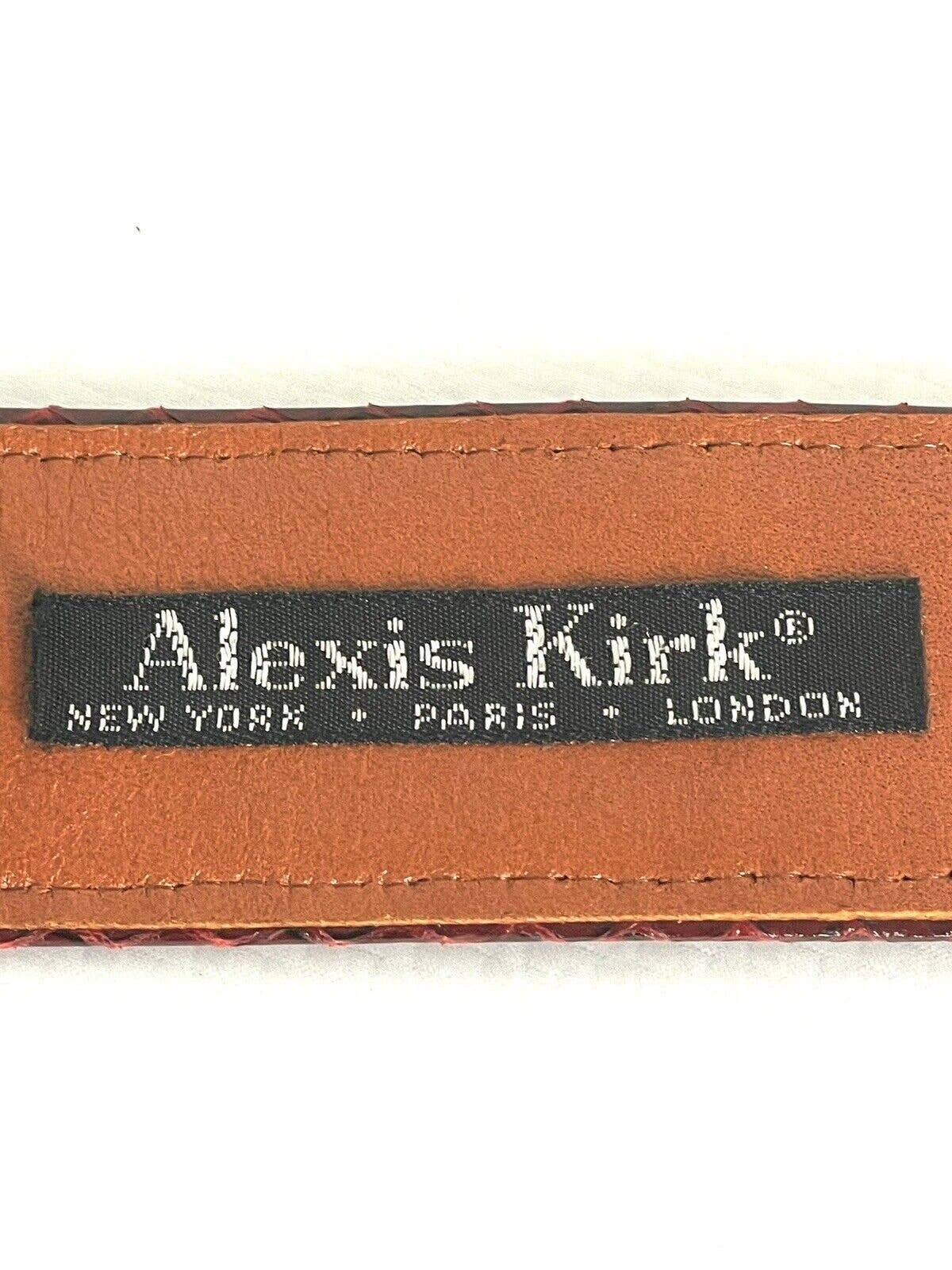 80s vtg Alexis Kirk • Red Karung Snake Statement Belt Adjustable Vintage ALEXIS KIRK 80s Red Reptile Gold Love  main image 4
