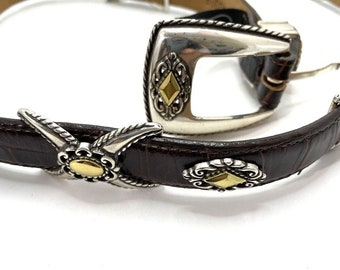 Brighton Brown Leather Belt Style 40388 s-l400.jpg main image 3