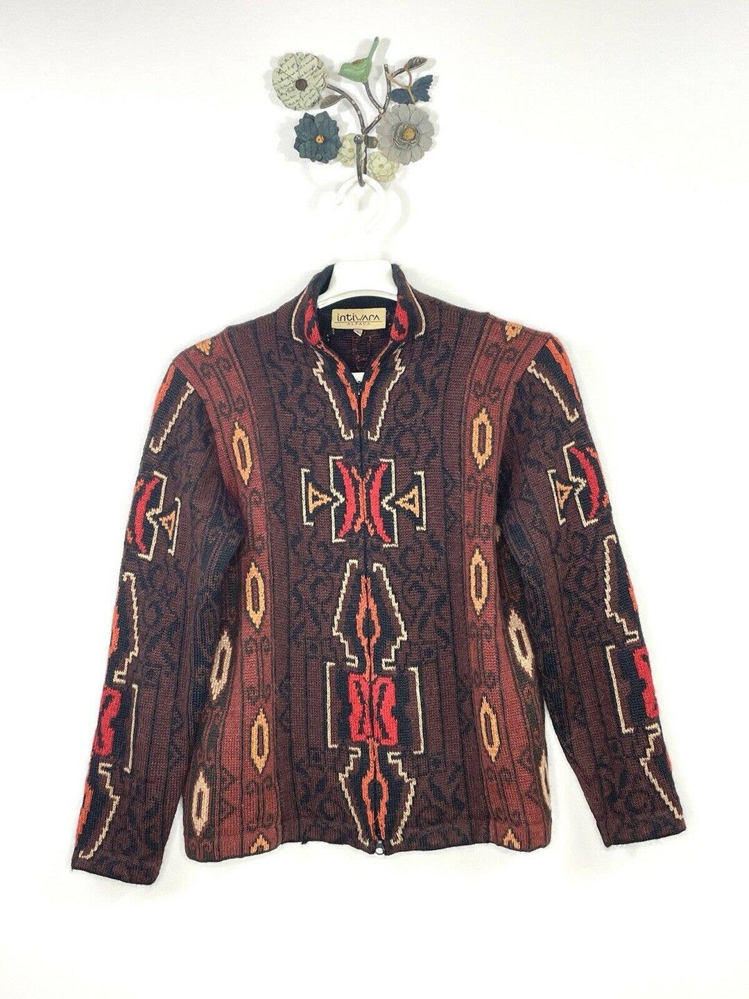 Intiwara Alpaca Cardigan Sweater Womens Large Southwest Nordic Etsy