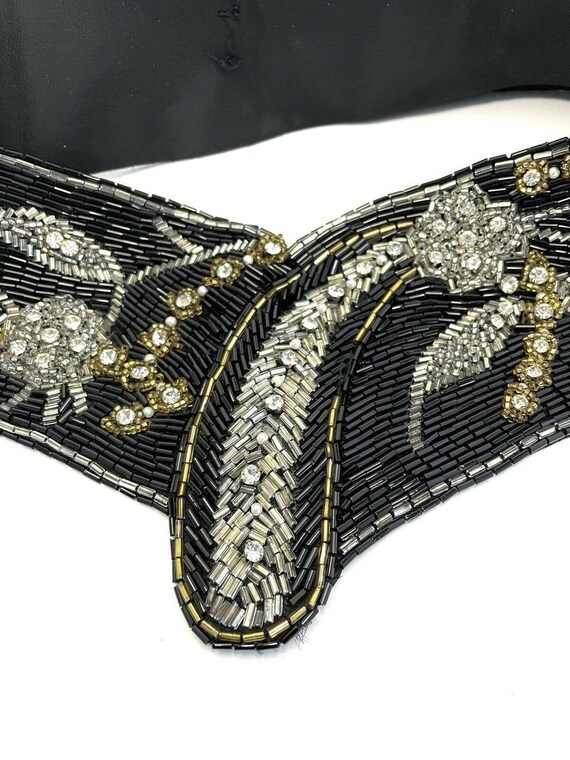 Vintage Jeromes Black Fully Beaded Embellished Statement  display picture 3