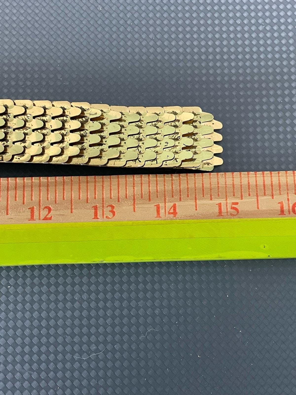 Vintage 70s Gold Metal Fish Scale Stretch Belt Disco Size Medium/Large Gold 1970s Vintage Belts for sale | eBay main image 3