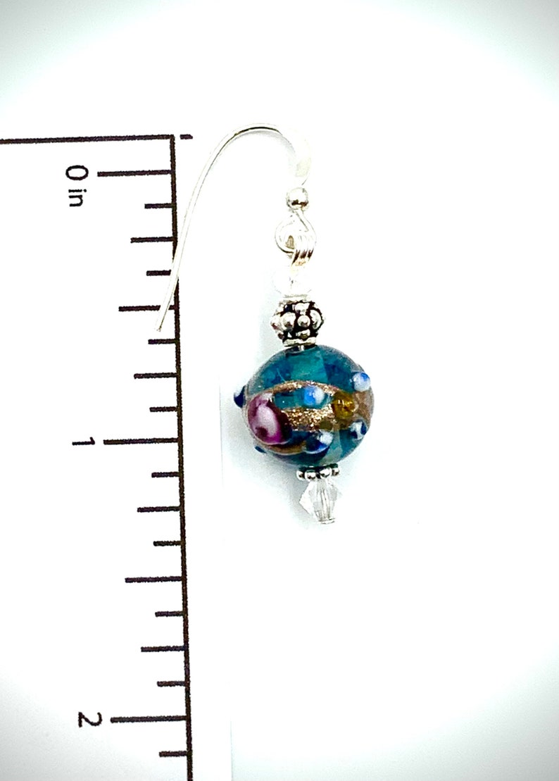 Opaque Aqua 10mm Lampwork Wedding Cake Bead Venetian Glass Bead Italian |Quantity 1