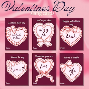 Grappige jargon Valentijnsdag, Tween, School Valentijnsdag afdrukbare pdf Skibidi, Rizz, Sigma, Bruh, Preppy Aesthetic, Instant Download