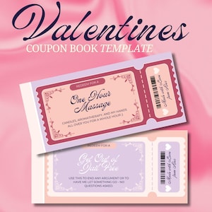 Libro de cupones de amor personalizable Libro de cupones imprimible Regalo de San Valentín Idea de regalo de último momento Regalo de aniversario, Regalo para él, Regalo DIY