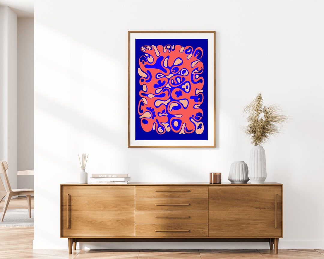 Wall Art Vibrant Abstract Digital Download Print Organic Printable Wall ...