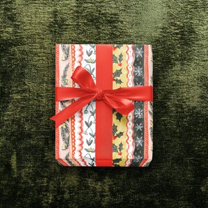 Weihnachtsgeschenkpapier - Florale Weihnachtsverpackung, Elegante Weihnachtsgeschenkverpackung, Aquarell Weihnachtspapier, Nachhaltige Geschenkverpackung,