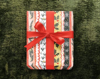 Christmas Wrapping Paper - Floral Christmas Wrap, Elegant Holiday Gift Wrap, Watercolor Holiday Wrapping Paper, Sustainable gift Wrap,