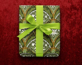 Christmas Wrapping Paper - Edelweiss Christmas Wrap, Elegant Holiday Gift Wrap, Watercolor Holiday Wrapping Paper, Sustainable gift Wrap,