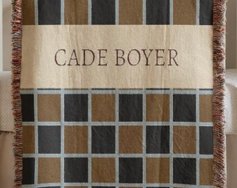 Pasgeboren naamdeken babykamerthema boho modern zacht plaid, kinderkamerinrichting aangepaste naam tapijt kraamcadeau neutraal babybeddeken