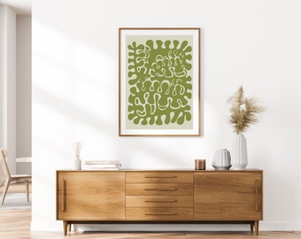 Wall Art Neutral Abstract Digital Download Print Organic Printable Wall Art Modern Digital Download Contemporary Art Neutral Wall Art Green