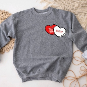 Conversation Hearts Texas Tech Sweatshirt