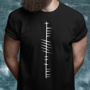 Saorsa Ancient Ogham T-Shirt, Gaelic Freedom Old Irish and Pictish Writing System, Dark Ages Medieval Pagan Alphabet, Script of the Picts