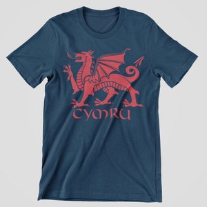 Welsh Dragon T-Shirt, Cymru Am Byth, Cymraeg Welsh Gifts, Celtic Flag Ancestry Tee, Wales Ancestry Clothing, Celts Dragon T Shirt