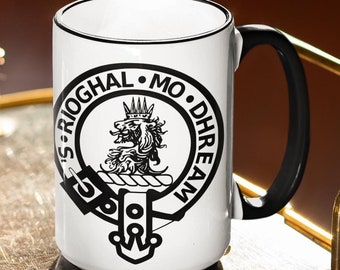 MacGregor Clan Crest Coffee Mug, Scottish Clan Gregor Arms Crest 15oz. Mug, McGregor Clans Scotland Ancestry Heritage Cup, Family Arms Gift