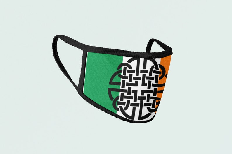 Celtic Irish Flag Mask Ireland Knotwork Face Tribal Symbol Etsy