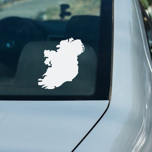Calcomanía de contorno de Irlanda, pegatina de viaje irlandesa, regalo de herencia celta, pegatina de mapa irlandés, calcomanía de vinilo Erin Go Bragh, pegatina permanente para parachoques