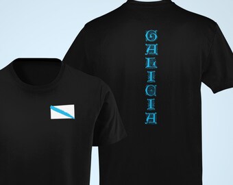 Galicia Flag T-Shirt, Galician Celtic Ancestry Tee, Flag of Galiza, Celtic Heritage Galicia Lover Tee, Unisex Shirt