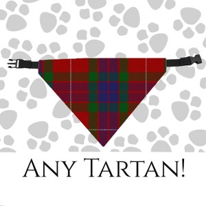 Scottish Clan Tartan Pet Scarf, Choose your Tartan, Scots Tartan Dog Bandana Puppy Accessory, MacDonald Fraser Wallace and More