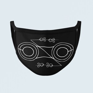 Pictish Z-Rod Disc Face Mask, Ancient Pictish Glyph Symbols, Scotland Celtic Pagan Druidry Knot, Scottish Pict Face Mask image 2
