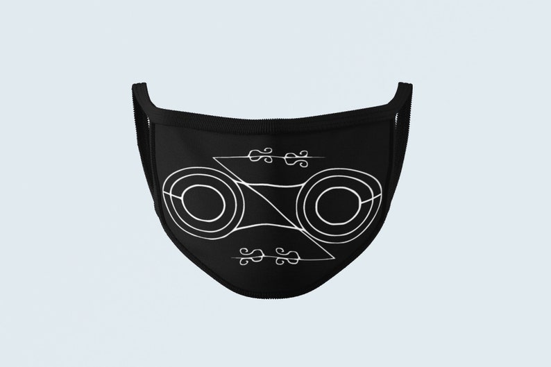 Pictish Z-Rod Disc Face Mask, Ancient Pictish Glyph Symbols, Scotland Celtic Pagan Druidry Knot, Scottish Pict Face Mask image 2