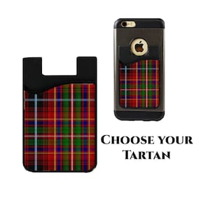 Cartera para teléfono de tartán del clan escocés, elija su titular de tarjeta de tartán, accesorio de caja de tartán escocés, MacDonald Fraser Wallace y más