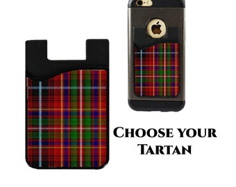 Scottish Clan Tartan Phone Wallet, Choose your Tartan Card Holder, Scots Tartan Case Accessory, MacDonald Fraser Wallace and More