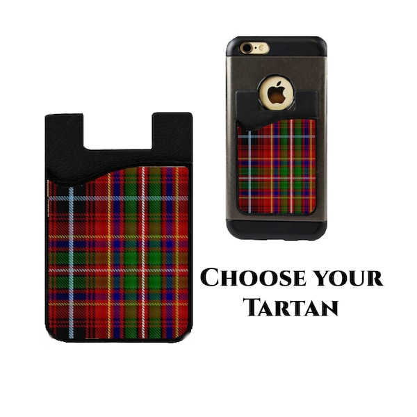 Scottish Clan Tartan Phone Wallet, Choose your Tartan Card Holder, Scots Tartan Case Accessory, MacDonald Fraser Wallace and More