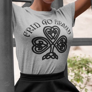 Erin Go Bragh T-Shirt, Irish Gaelic T Shirt Ireland Lover Tee, Celtic Shamrock Knot Symbol Gift, Unisex Celtic Knot Apparel, Lucky Irish image 3