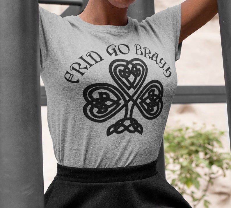 Erin Go Bragh T-Shirt, Irish Gaelic T Shirt Ireland Lover Tee, Celtic Shamrock Knot Symbol Gift, Unisex Celtic Knot Apparel, Lucky Irish image 3