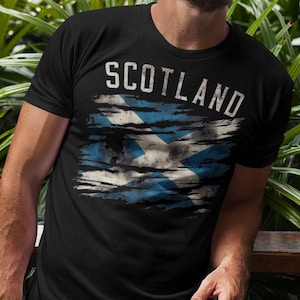 St.Andrews Kreuz Schottland T-Shirt, schottische Flagge Unisex keltisches T-Shirt, Schottland Reisegeschenk robustes Flaggen-T-Stück, Scotsman Highlander Pride Tee