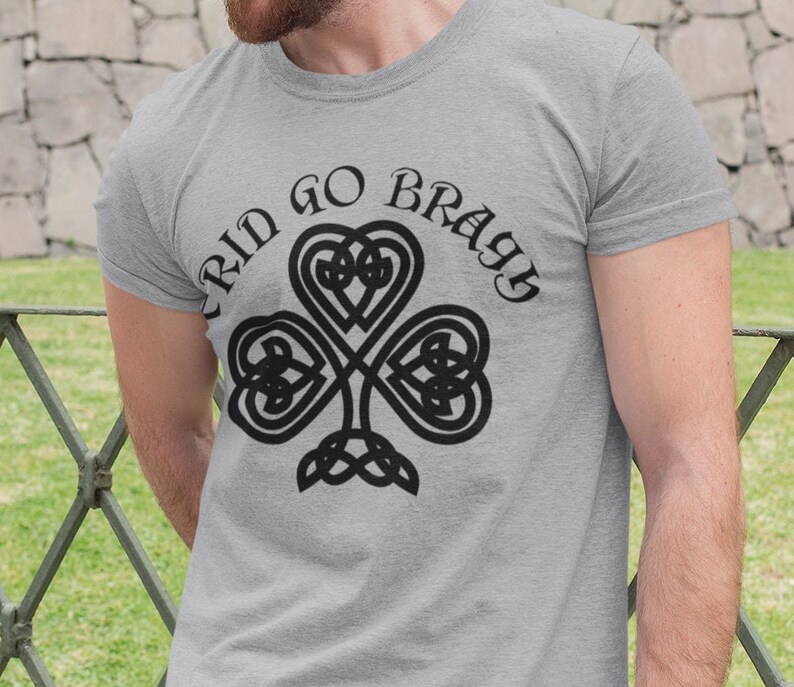 Erin Go Bragh T-Shirt, Irish Gaelic T Shirt Ireland Lover Tee, Celtic Shamrock Knot Symbol Gift, Unisex Celtic Knot Apparel, Lucky Irish image 4