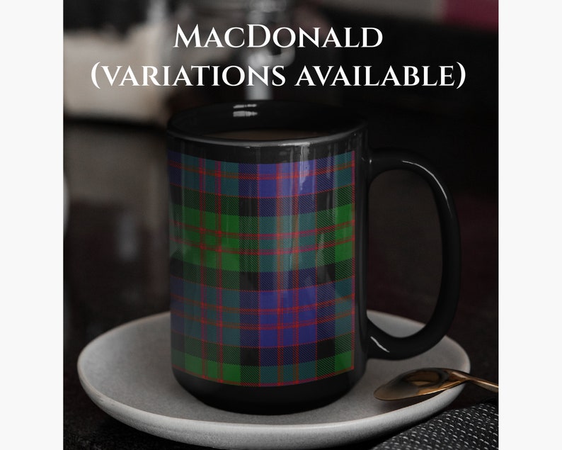 Scottish Clan Tartan Coffee Mug, Your Family Tartan Personalized, 15oz Scots Heritage Gift, Clans Wallace MacDonald Fraser Campbell and More image 4