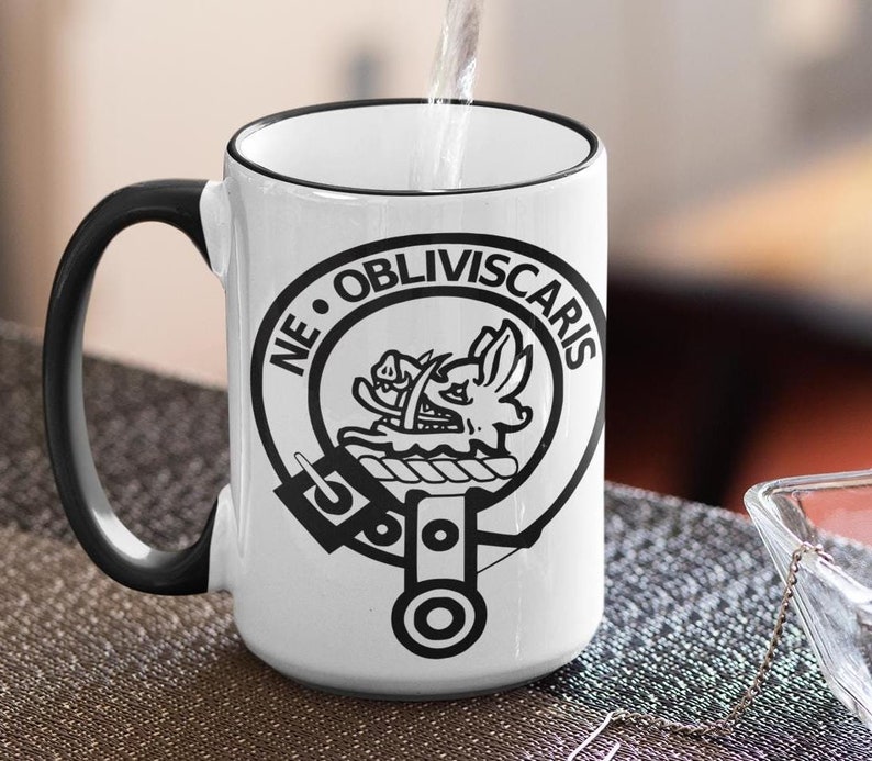 Campbell Clan Crest Coffee Mug, Scottish Clans Ne Obliviscaris 15oz