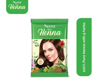 Neeta Hair Henna Natural Henna Based Hair Color With The Power Of Natural 5 Herbs For Smooth & Silky Hair 125Gm Natural Brown Pack of 2