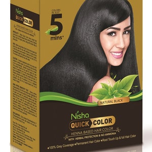 Nisha Quick Hair Color Henna-Based Herbal Protection No Ammonia 100% Grey Coverage Permanent Root Touch Up & Full Hair Color zdjęcie 2