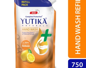 Yutika 100% Natural Extract Complete Protection Handwash Super Saver Refill Pack with a pH Balanced Formula, Liquid Soap Refill, 750ml